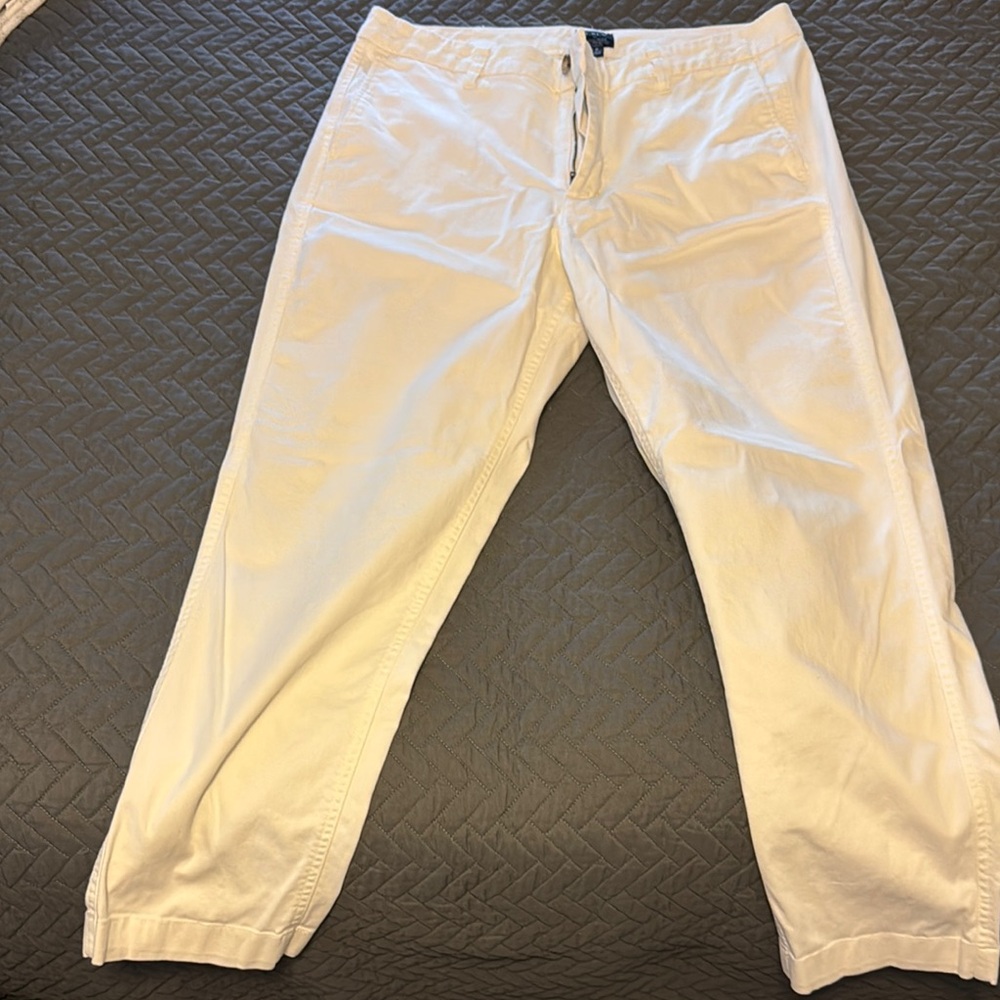 J. Crew White High-Rise Girlfriend Chino